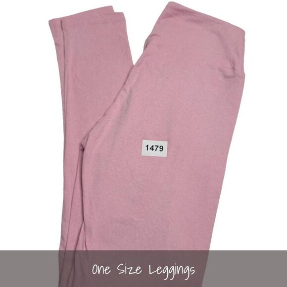 LuLaRoe OS One Size Solid Leggings Heathered Pink NEW - Picture 1 of 1